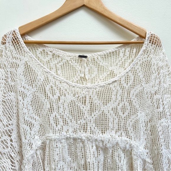 Free People Anthropologie Ripper and Torn Babydoll Tunic Cream Dress, Size XS/S - Picture 7 of 11